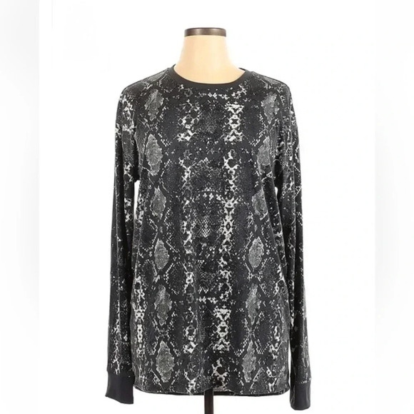LuLaRoe | Grey Snakeskin Print Long Sleeve Stretchy Chic Henley Top Size XL - Picture 1 of 5